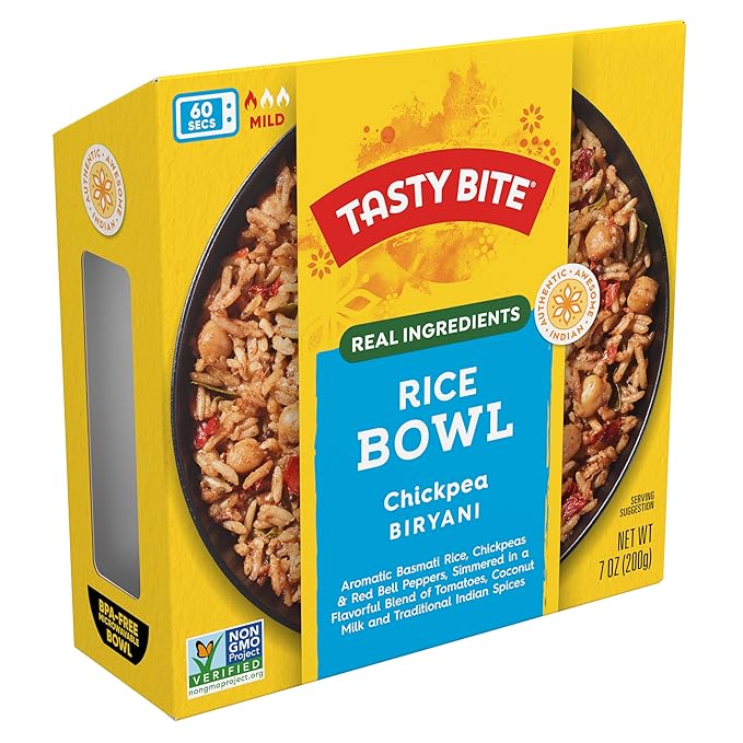 Tasty Bite Chickpea Biryani Rice Bowl Ready to Eat Microwaveable Gluten Free 7 Ounce (Pack of 6)