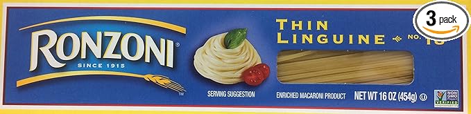 Ronzoni Thin Linguine Macaroni 16 Oz. Pack Of 3.