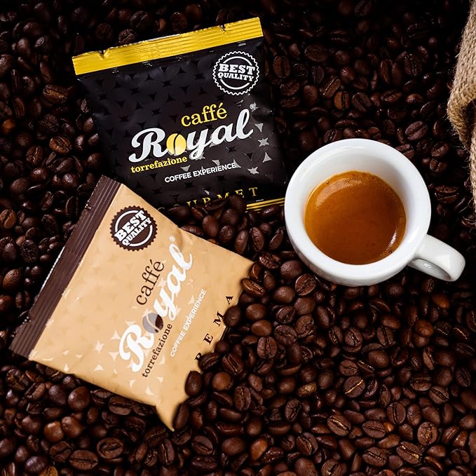Royal Caffé Italian Coffee Beans – Gourmet Medium Roast 70% Arabica 30% Robusta Blend Balanced Sweetness and Intense Aroma Whole Bean 2.2 lbs (1000 Grams) Made in Italy