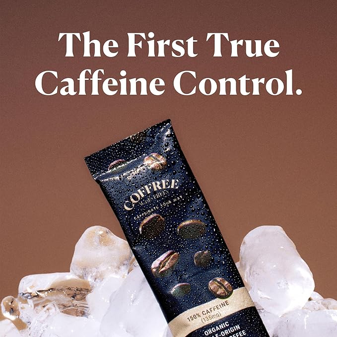COFFREE Organic Instant Coffee Packets - 150% Extra Strong Dark Roast Convenient Coffee Sticks Mold Free Low Acid Arabica for On-the-Go Energy - Hot or Cold Single Serve Travel Packets 24 Count