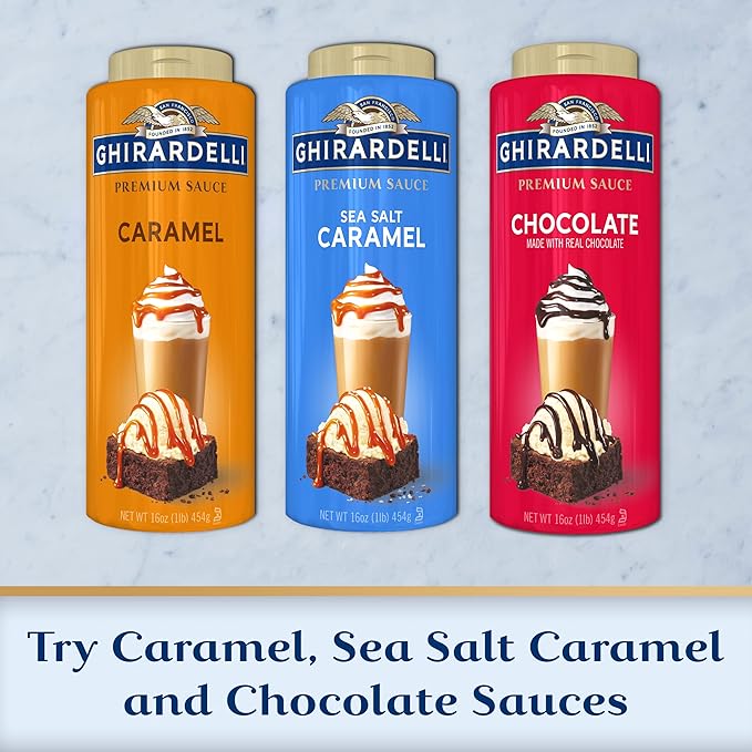 Ghirardelli Chocolate GHIRARDELLI Premium Sea Salt Caramel Sauce 16 Oz (6 Bottles)