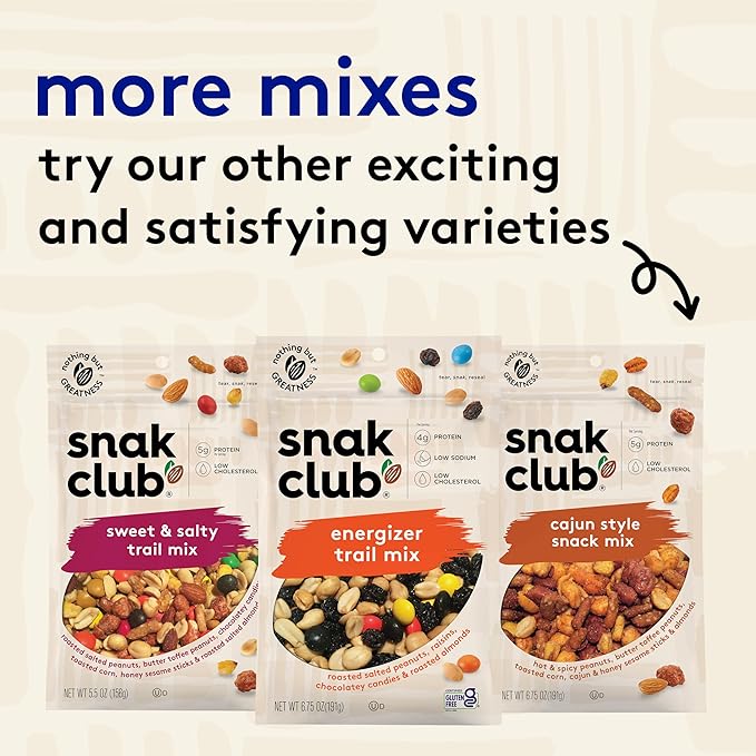 Snak Club Yogurt Trail Mix with Raisins Peanuts Dried Dates Yogurt Chips Cashews and Almonds Gluten-Free and Kosher Snack 6.75 oz Resealable Bags 6 Pack