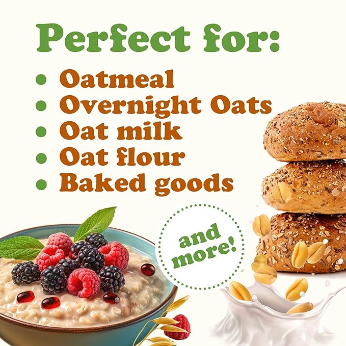 Food to Live Organic Instant Rolled Oats 4 Pounds - Ready in 1 Minute Non-GMO Whole Grain Oatmeal. Good Source of Fiber and Protein. Great Quick Cook and Overnight Oats for Nutritious Breakfast