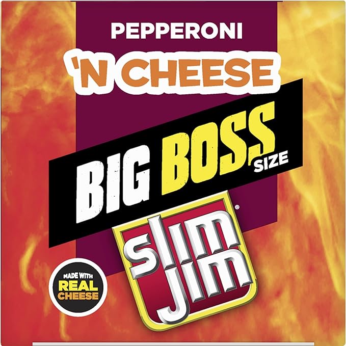 Slim Jim Beef and Cheese Stick Pepperoni ’n Cheese 3 Oz. 18-Count