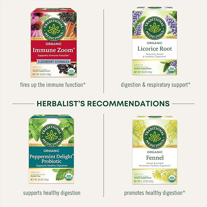 Traditional Medicinals Tea Organic Throat Coat Lemon Echinacea Supports Throat Health &amp Immune Function 96 Tea Bags (6 Pack)