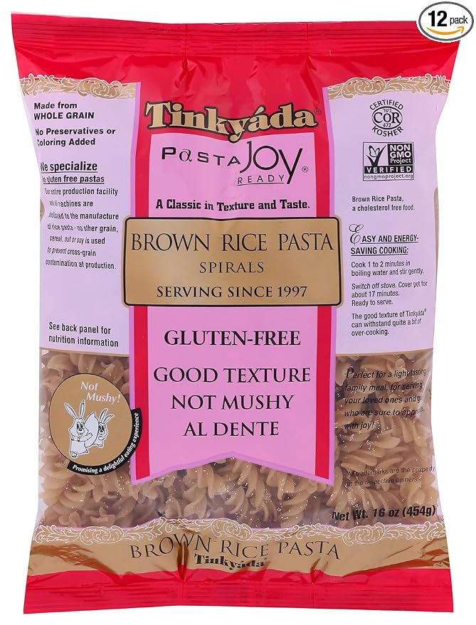 Tinkyada Brown Rice Pasta Spirals 16 Ounce (Pack of 12)