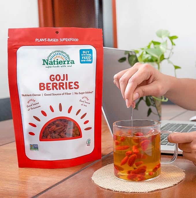 NATIERRA Goji Berries Non-GMO &amp Vegan Gluten-Free No Sugar Added 12 Ounce