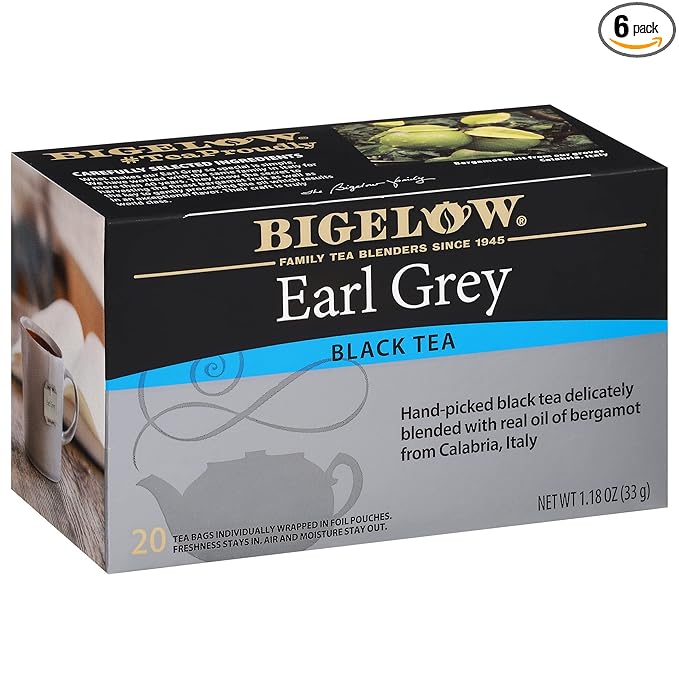 Bigelow Tea Earl Grey Black Tea Caffeinated Tea 20 Count Box (Pack of 6) 120 Total Tea Bags
