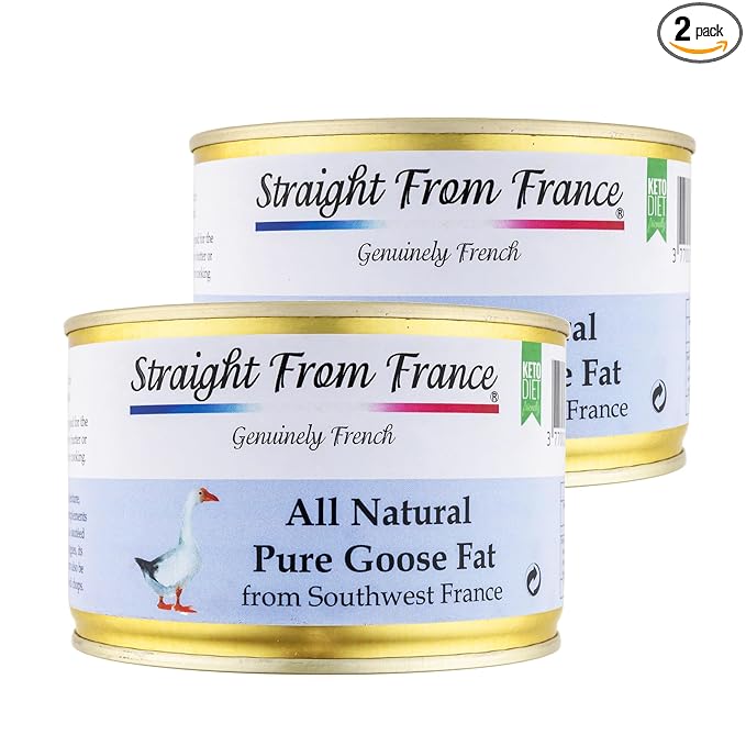 Straight from France Genuinely French All Natural Pure Goose Fat for Cooking from Southwest France Keto and Paleo Diet Friendly Can 340g 12 Oz (Pack of 2)