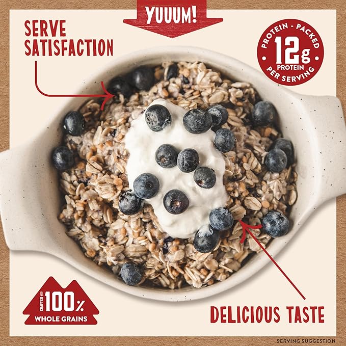 Kodiak Instant Oatmeal Packets Blueberries &amp Cream High Protein 100% Whole Grains 6 boxes with 6 packets (36 packets)