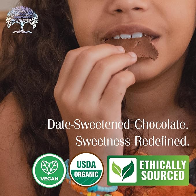Bon Appesweet Date Sweetened Chocolate Bar - Healthy Dark Chocolate | Sea Salted Almond Chocolate | 2.2 Ounce (Pack of 3) | Organic Zero Added Sugar 70% Cacao Plant Based Dairy Free and Guilt Fre