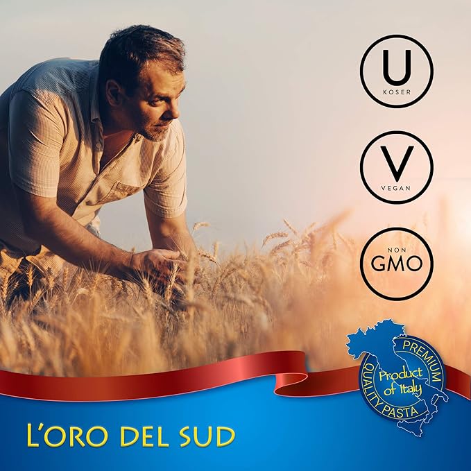 Organic Ziti Pasta 4 pack 100% Durum Wheat Italian Pasta Bow-Tie Pasta Premium Quality Product of Italy 16 Ounce (4 Pack) by L'Oro del Sud.