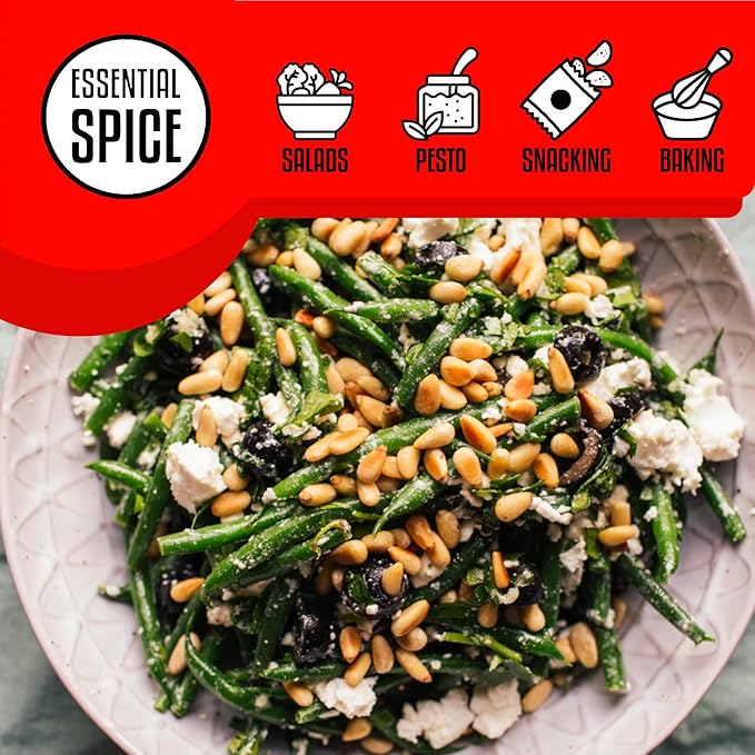 Essential Spice Organic Pine Nuts (Pignolias) 1 Lb – Premium Quality Raw &amp Natural Perfect for Pesto Baking Salads and Snacking – Rich in Protein &amp Healthy Fats – Fresh Non-GMO Reseala