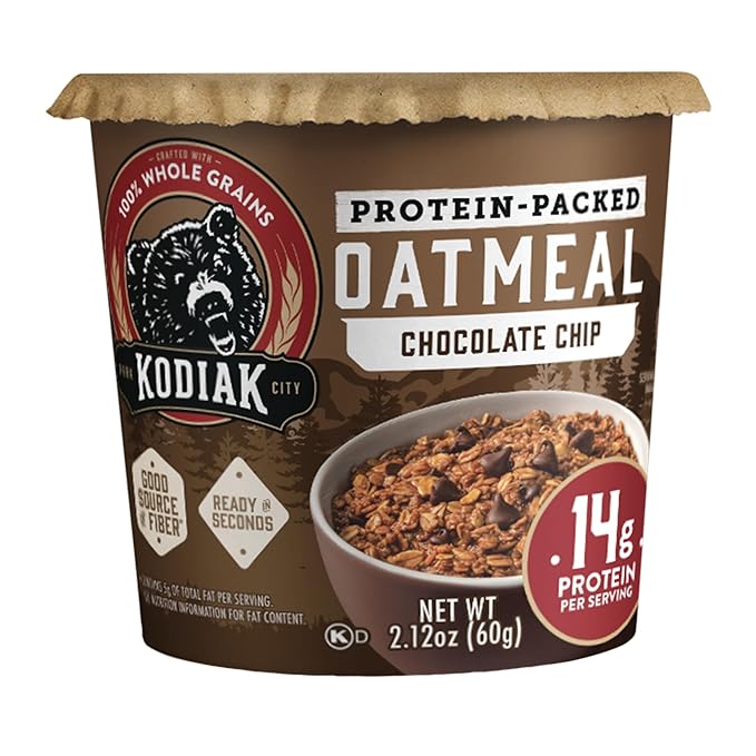 Kodiak Cakes Instant Protein Chocolate Chip Oatmeal in a Cup 2.12oz (Pack of 12)