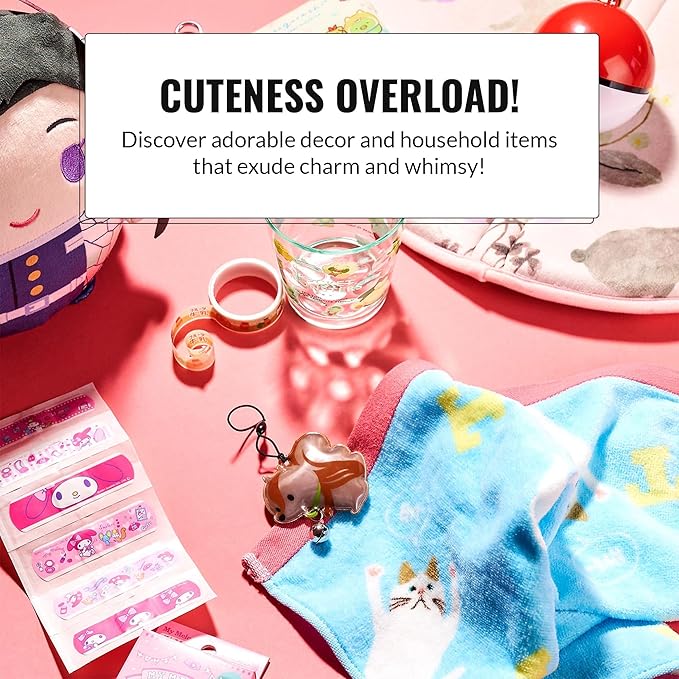 Japan Crate Kawaii Gift Pack - 10+ Piece Japanese Mystery Box for Girls &amp Boys Surprise Gift Box for Kids Includes Kawaii Accessories Cute Stationery Items Chocolates Candies and More!