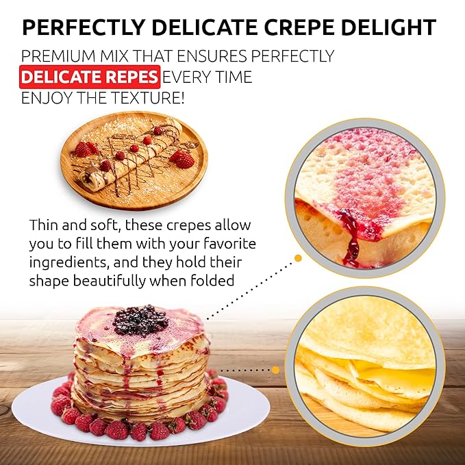 OldSoul Professional Crepe Mix | Original Dough Mix | Classic Flavour | 5 Lbs | 36 Crepes (5 Lbs Gluten Free)