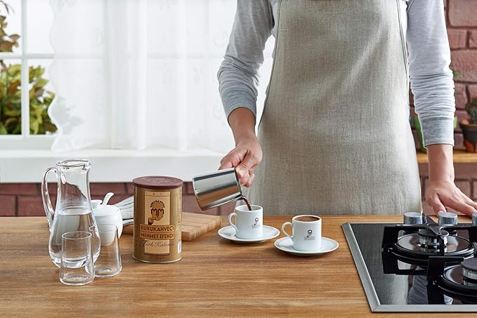 KURUKAHVECI MEHMET EFENDI Turkish Coffee Arabica Beans Roasted GroundRich Aroma Fresh Medium to Heavy-bodied Original Taste Since 1871 (17.6 OZ / 500 Gr)