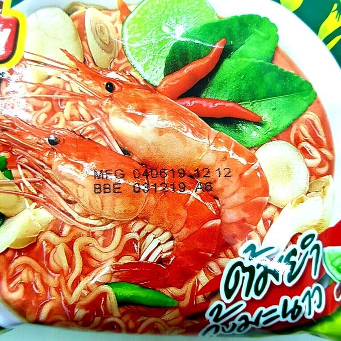 Lime Shrimp Tom Yum Flavour Quick Cooking ThaiFF Instant Noodles Soup Fest Halal Spicy Food (Pack of 5)
