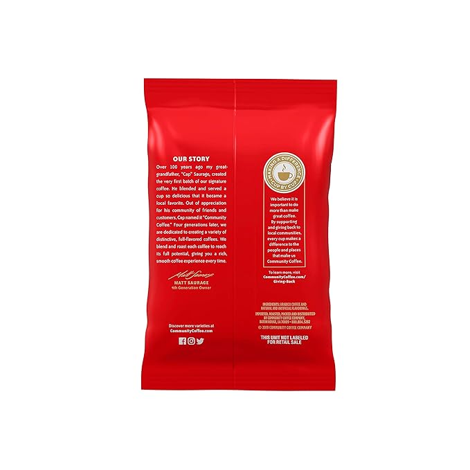 Community Coffee French Vanilla Flavored Medium Roast Pre-Measured Coffee Packs 3.0 Ounce Each (Box of 20)