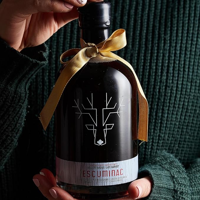 Escuminac Late Harvest Maple Syrup – Organic Grade A Canada | Dark Robust Taste | 16.9 fl oz Glass Bottle | 100% Pure Canadian Syrup | Gourmet Gift