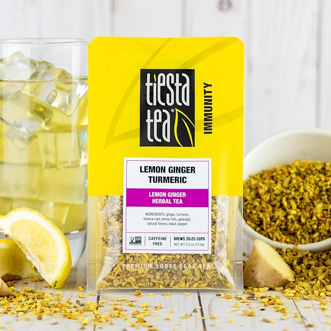 Tiesta Tea - Summer Fresh Mixer Loose Leaf Tea Gift Box 3 Pouches Medium to No Caffeine Hot &amp Iced Set with Green Herbal &amp Ginger Blend 25 Cups per Bag