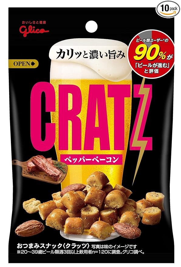 Ezaki Glico Kurattsu pepper bacon 42g ~ 10 pieces