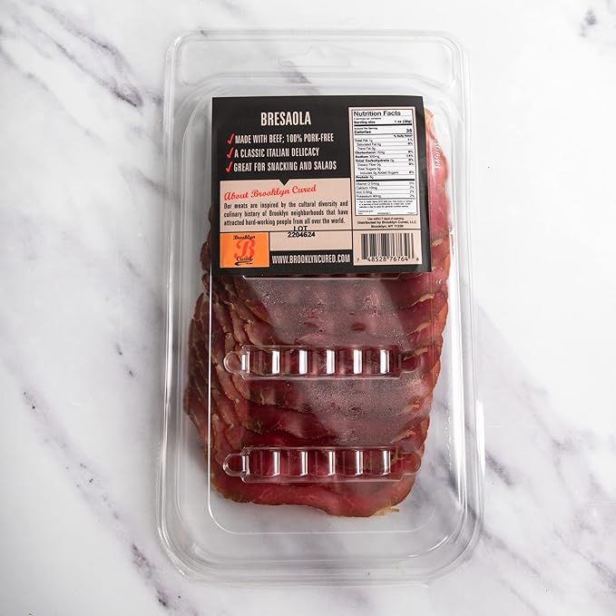 Brooklyn Cured Bresaola - Pre-Sliced Air Dried Beef (2 Ounce) - Pack of 3