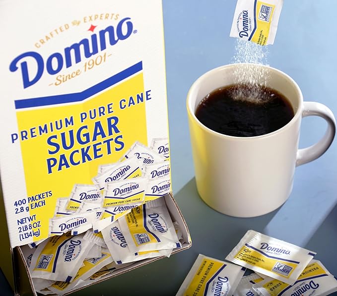 Domino® Sugar Packets 400 Sugar Packets (2.8 g each) in Dispenser Box (Pack of 2)