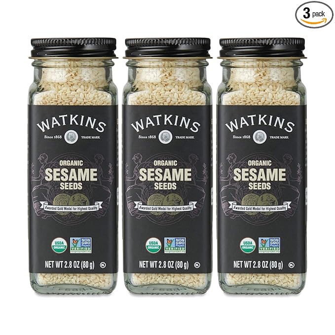 Watkins Organic Sesame Seeds 2.8 Ounce Jar 3-Pack
