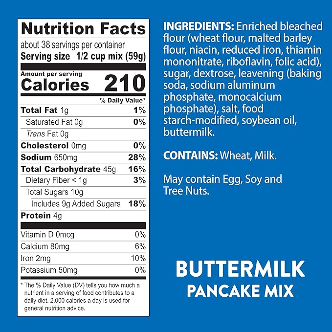 Krusteaz Complete Buttermilk Pancake and Waffle Mix Light &amp Fluffy 5 lb Bags (Pack of 6)