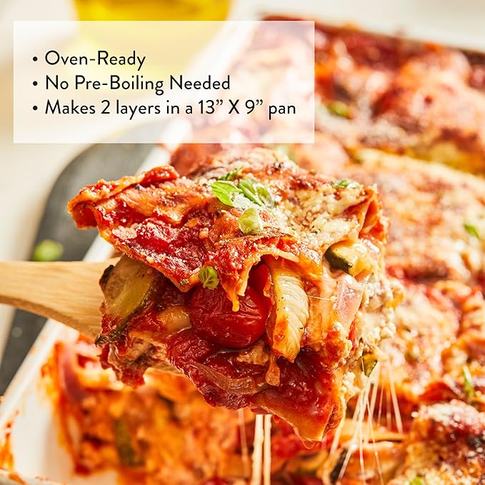 DeLallo Gluten Free Lasagna Noodle Sheets 8.8 Ounce Box (6 Pack) Made with Corn and Rice Flour Oven Ready No Boil Non-GMO