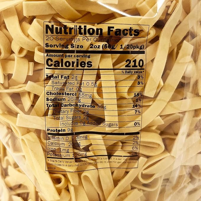 Lehman's Homemade Egg Noodles All Natural USA Made Amish Pasta Case of Four Big 40 oz Bags Extra Wide 1 Inch Width