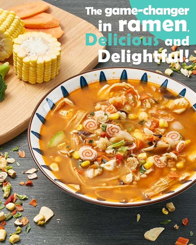 Ramen Toppings Seafood Mix 14oz 11 Ingredients Blend with Added Superfood Goji Dried Ramen Toppings for Ramen Noodles Non-GMO Low Sodium and Richer Flavors