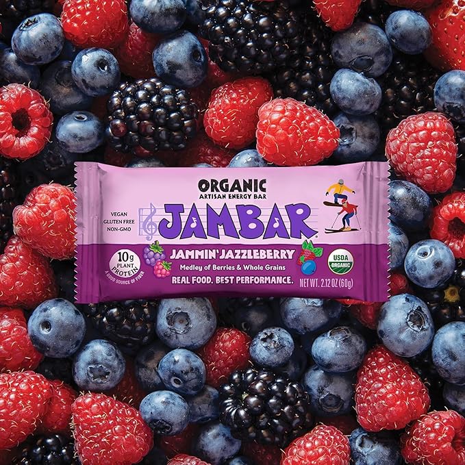 JAMBAR Organic Artisan Energy Bar (Jammin' Jazzleberry - 12 Pack)