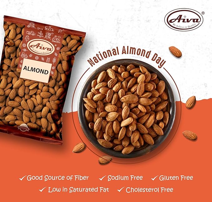 AIVA Natural Whole Raw Almonds - 10 lb Grown in the USA Raw Whole Almonds