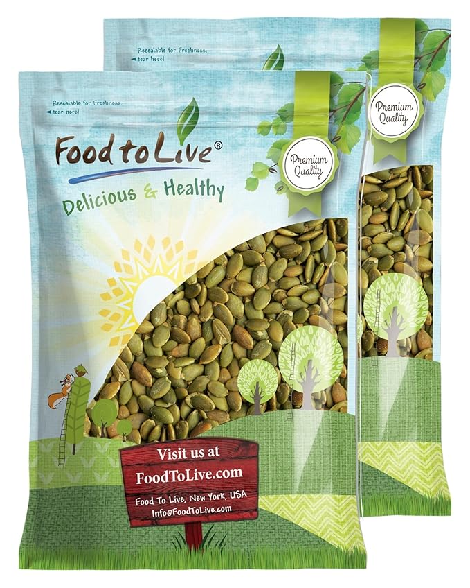 Food to Live Dry Roasted Pumpkin Seed with Himalayan Salt 16. Pounds– Oven Roasted Pepitas Lightly Salted No Oil Perfect for Baking and Salads Keto Vegan Kosher Bulk
