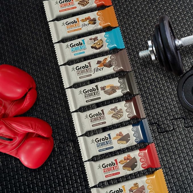 Grab1 Sugar Free Protein Bars Peanut Butter (3 Pack- 12 Bars) | 7g Fiber | Delicious and Nutritious | Low Calorie | Zero Sugar