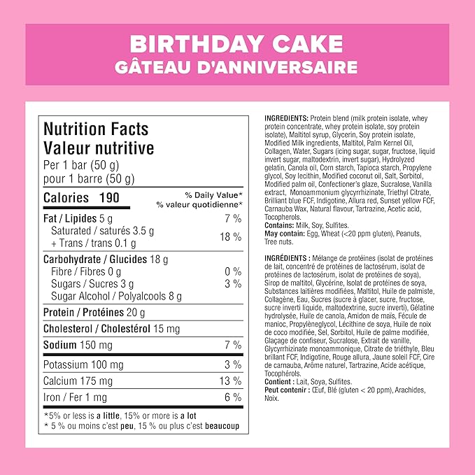 Pure Protein Gluten Free Snack Bars Birthday Cake Flavor 10.56 Ounce 1.8 Ounce Bars 6 Count