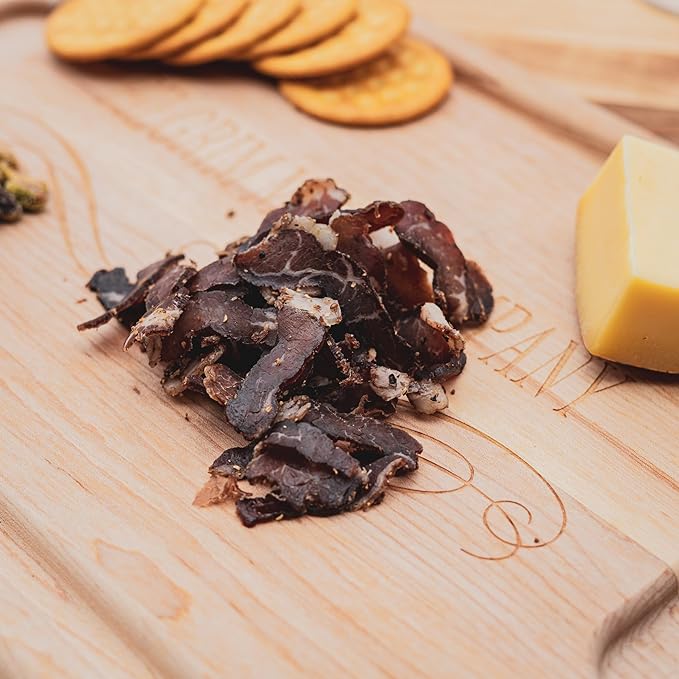 Biltong Depot Original Beef Biltong Slices with Fat – 8oz | Air-Dried Beef Jerky Snack | High Protein | Zero Sugar | Keto &amp Paleo Friendly | Gluten Free | No Artificial Preservatives | No MSG