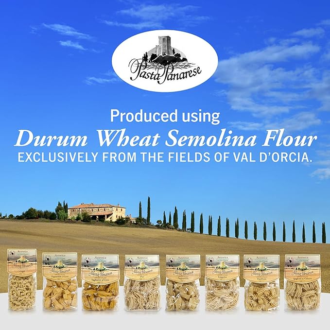 Pasta Panarese Pici Pasta from Italy - Organic Wheat Pasta Made in Italy 500g / 17.63oz (2 pack)