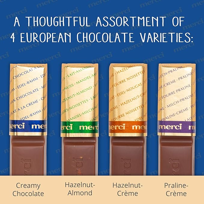 Merci Finest Assorted Milk Chocolate Candy Gift Box 7 Oz (Pack of 10)