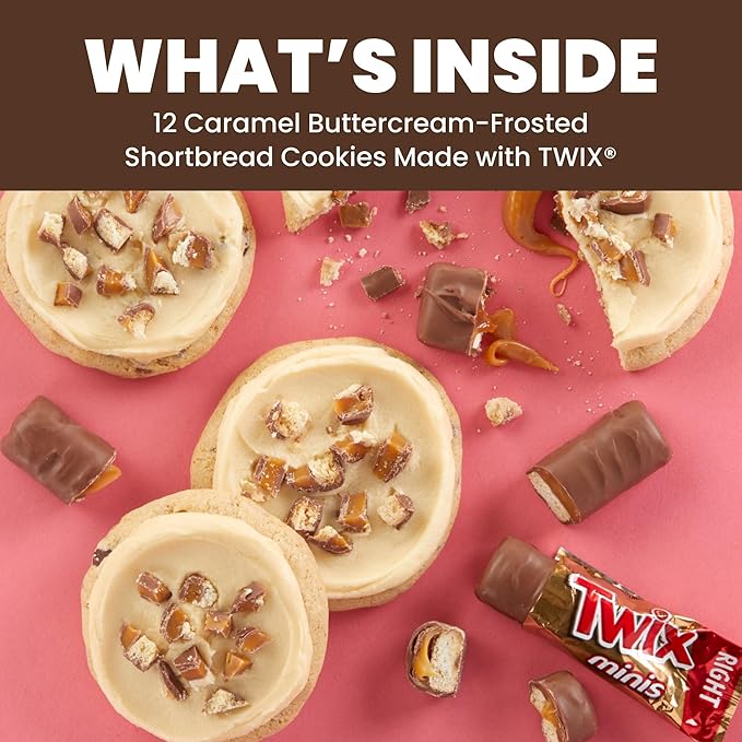 Cheryl's Cookies Caramel Buttercream-Frosted Shortbread Cookies with TWIX® Cookie Bar Pieces Kosher Signature Gift Box Individually Wrapped Gourmet Handmade Any Occasion Family Friends Loved
