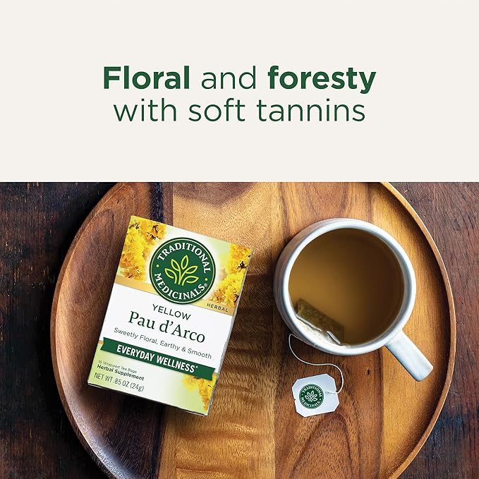 Traditional Medicinals Tea Yellow Pau d'Arco Everyday Wellness 96 Tea Bags (6 Pack)