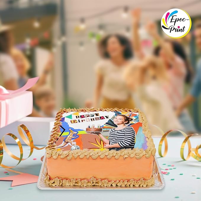 Custom Edible Prints on Cake: Create Your Special Event with Custom Edible Image Toppers - Upload Photos for Unique Stylish Designs on Rectangular Round Cakes Designs - 7.5 x 10 Rectangular