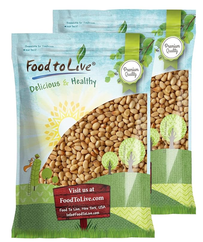 Food to Live Dry Roasted Pine Nuts 16 Pounds – Naturally Tasty and Crunchy Nutritious and Delicious Perfect for Cooking Baking and Snacking Vegan Kosher Bulk