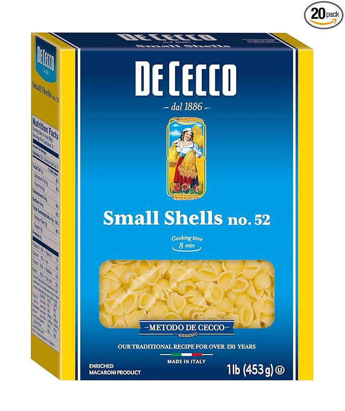De Cecco Semolina Pasta Small Shells No.52 1 Pound (Pack of 5)