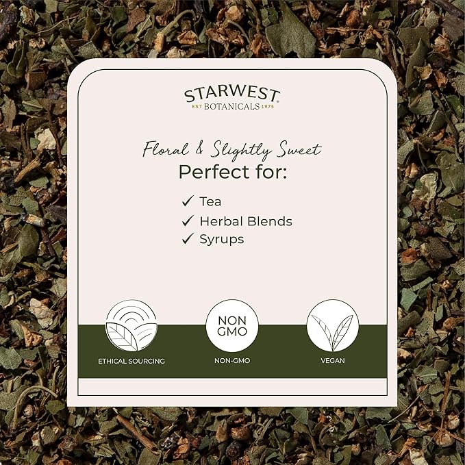 Starwest Botanicals Organic Hawthorn Leaves &amp Flowers - Dried Loose Leaf Herb for Tea Cut &amp Sifted Certified Kosher Non-GMO - Bulk 1 lb Bag