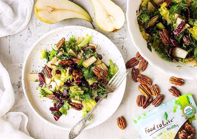 Food to Live Organic Pecan Halves 3 Pounds – Non-GMO Kosher Raw Pecan Nuts Unsalted Vegan Kosher Shelled Sirtfood Bulk. Good source of Calcium and Zinc. Great for Pecan Pie Salads Mixes