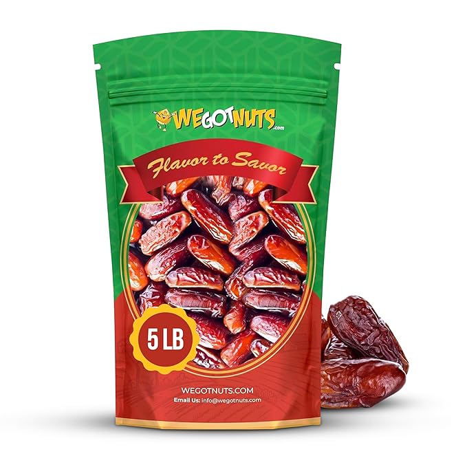 5 Pounds Of Dates Pitted (80oz) No Added Sugar Non GMO Kosher CertifiedHealthy Snack for Kids &amp Adults