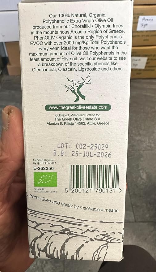 PhenOLIV Organic Extra Virgin Olive Oil.